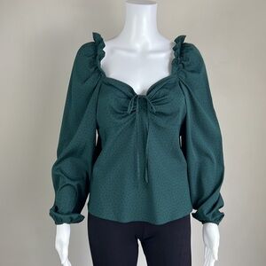 Topshop Dark Green Blouse